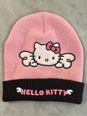 Hello Kitty Pink and Black Knit Beanie